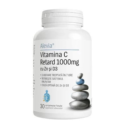 Vitamina C retard, 1000mg cu zinc si si vitamina D3, c3cpr- Alevia