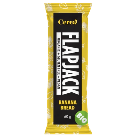 Baton Flapjack cu banana bread, fara gluten, 60g - Cerea - Naterra