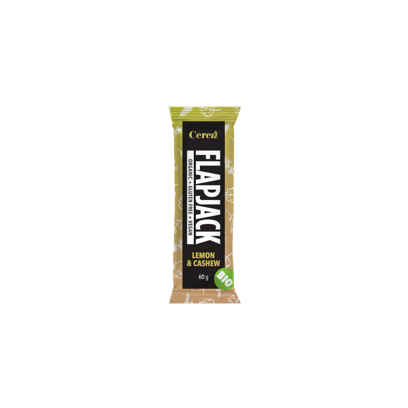 Baton Flapjack cu lamaie si caju, fara gluten, eco-bio, 60g - Cerea