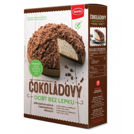 Tort de ciocolata cu umplutura, fara gluten, eco-bio, 430g - Semix