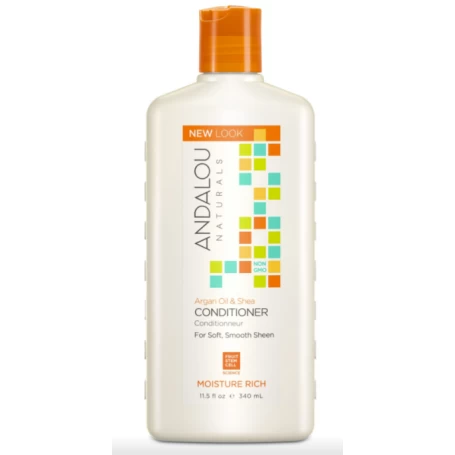 Balsam pentru par uscat, Argan Oil and Shea Moisture Rich Conditioner, 340ml - Secom - Andalou