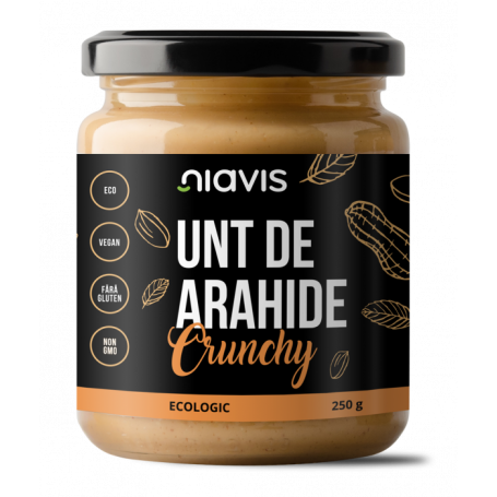 Unt de arahide Crunchy, eco-bio, 250g - Navis