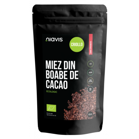 Miez din boabe de cacao, Criollo, eco-bio, 150g - Navis