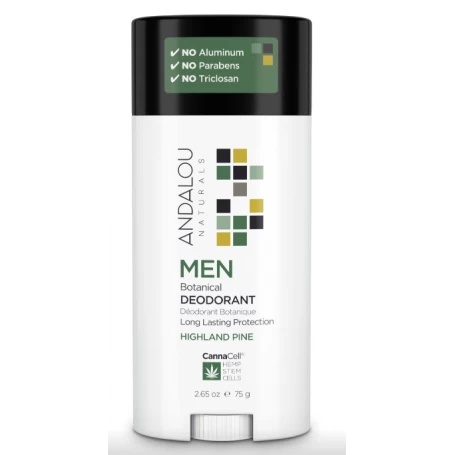 Deodorant solid pentru barbati, MEN Botanical Deodorant  HIGHLAND PINE, 75g - Secom - Andalou