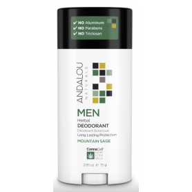 Deodorant solid pentru barbati, MEN Herbal Deodorant - MOUNTAIN SAGE, 75g - Secom - Andalou