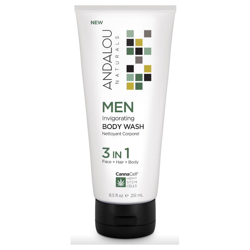 Gel de dus 3 in 1, MEN Invigorating Body Wash, 251ml - Secom - Andalou