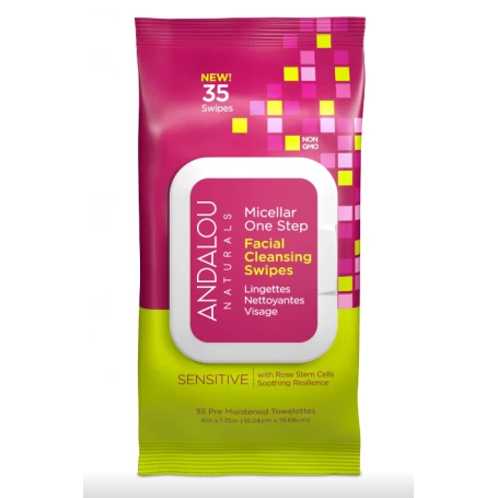 Servetele demachiante, Sensitive Micellar Facial Swipes, 1buc - Secom - Andalou