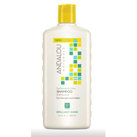 Sampon pentru par, Sunflower and Citrus Brilliant Shine Shampoo, 340ml - Secom - Andalou