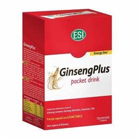 Supliment alimentar cu extracte vegetale de Ginseng, GinsengPlus Pocket Drink, 16buc - Esitalia