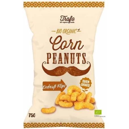 Chipsuri de porumb cu arahide, erdnuss flips, eco-bio, 75g - Trafo