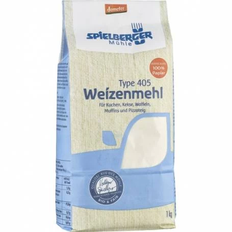 Faina de grau alba TIP 405 Demeter, eco-bio, 1kg - Spielberger
