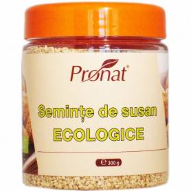 Seminte de susan integrale nedecorticate 300g borcan - ECO-BIO - PRONAT