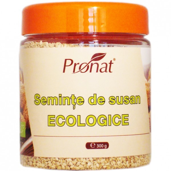Seminte de susan integrale nedecorticate 300g borcan - eco-bio - pronat