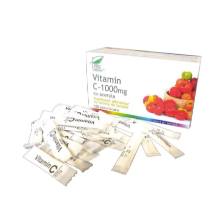 Vitamina C 1000mg cu acerola si lamaie, 100dz - Pro Natura