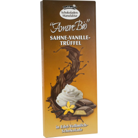 Ciocolata cu lapte umpluta cu frisca, vanilie si trufe, 100g - Liebhart's Amore Bio