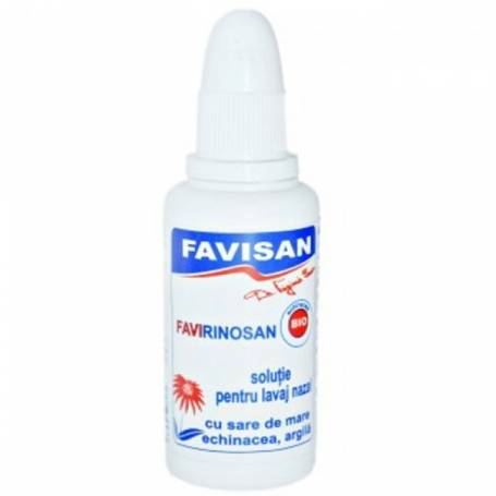Favirinosan - Solutie pentru lavaj nazal cu sare de mare, echinacea si argila, 30ml - Favisan