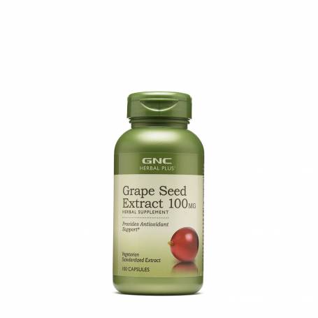 Herbal Plus Grape Seed 100Mg, Extract Din Seminte De Struguri, 100cps - Gnc