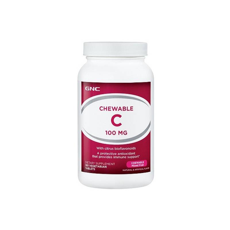 Chewable C 100 Mg, Vitamina C Masticabila, 180tbl - Gnc