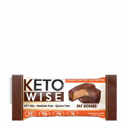 Keto wise fat bombs, bomboane invelite in ciocolata cu aroma de unt de arahide, 34g - Gnc