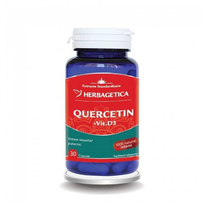 Quercetina si vitamina d3, 30cps - herbagetica