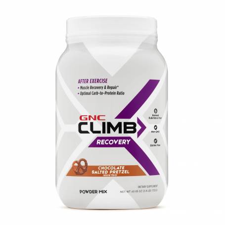 Climb recovery, pudra pentru recuperare, cu aroma de ciocolata si covrigei sarati, 1725g - Gnc