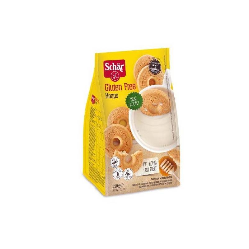 Biscuiti din aluat fraged, Hoops, fara gluten, 220g - Dr. Schar
