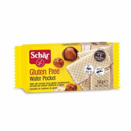 Napolitane cu crema de alune,Wafer Pocket, fara gluten, 50g - Dr. Schar