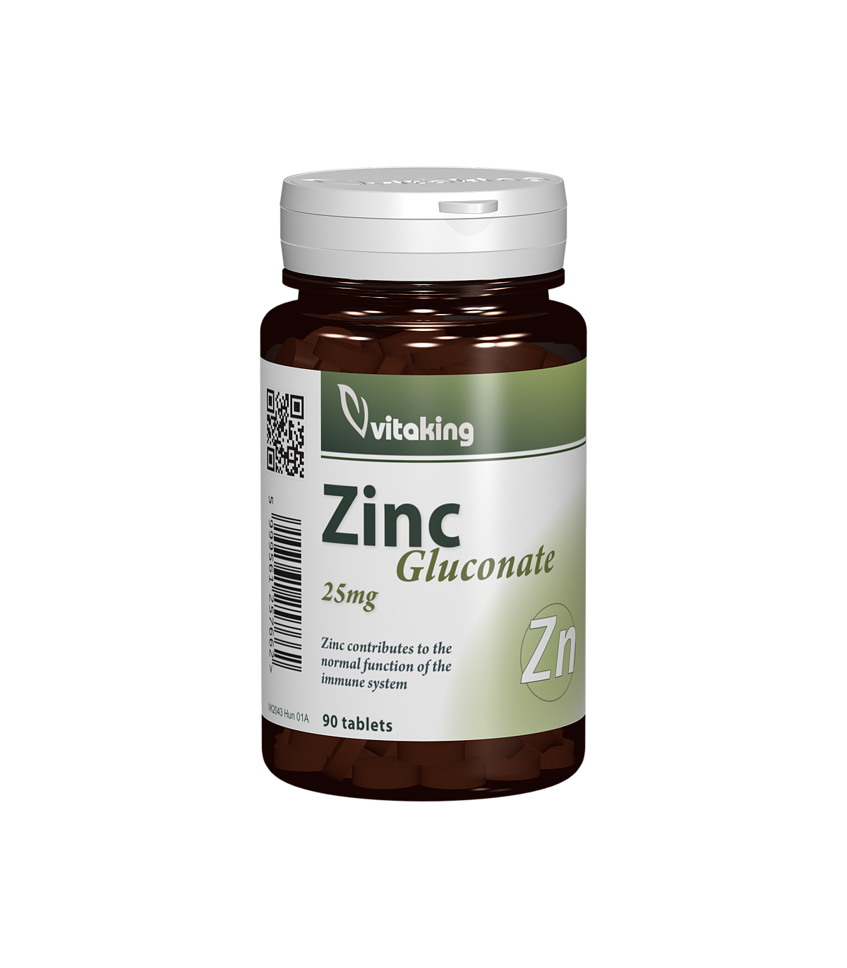 Gluconat de zinc 25mg, 90cpr - vitaking