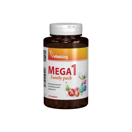 Multivitamina cu minerale Mega 1 cu folat natural, 120cpr - Vitaking