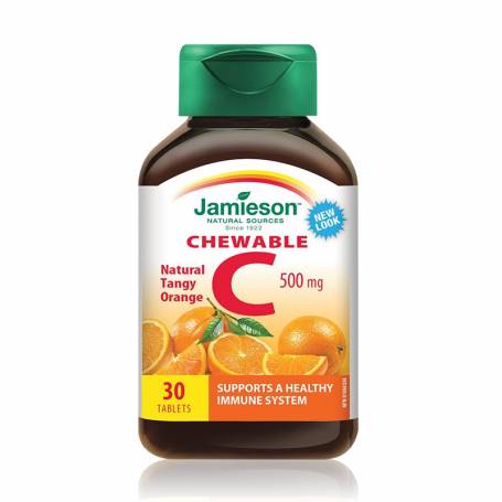 Vitamina C, 500mg cu gust de portocale, 30tbl - Jamieson