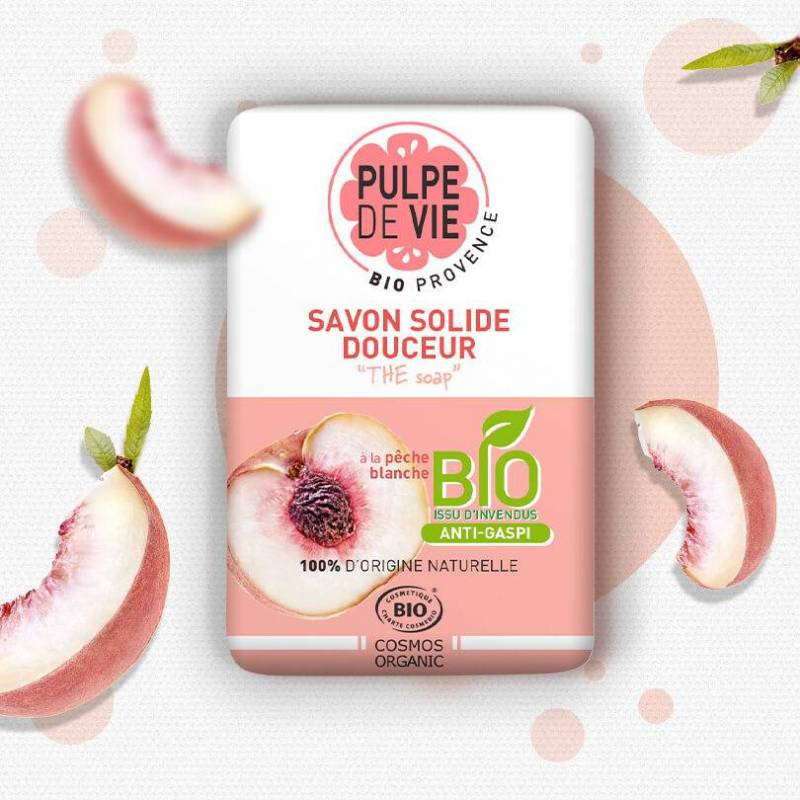 Sapun cu piersici albe, 100g - PULPE DE VIE