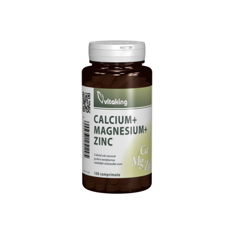 Calciu Magneziu cu Zinc, 100cpr - Vitaking