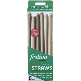 Pai din bambus pentru baut, plastic free, 6buc - Maistic