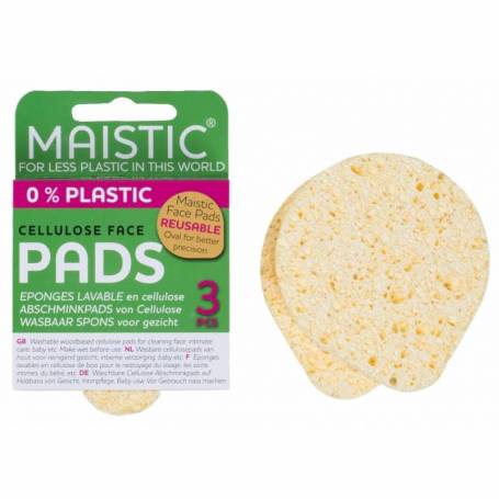 Dischete demachiante reutilizabile din celuloza, plastic free, 3buc - Maistic