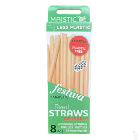 Pai din stuf pentru baut, 14cm, plastic free, 8buc - Maistic