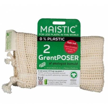 Saculet din bumbac pentru fructe si legume, plastic free,  2bucati - Maistic