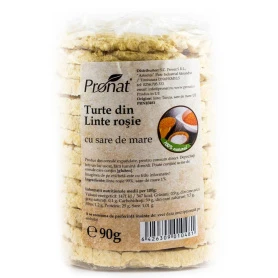 Turte din linte rosie cu sare de mare 90g - Pronat