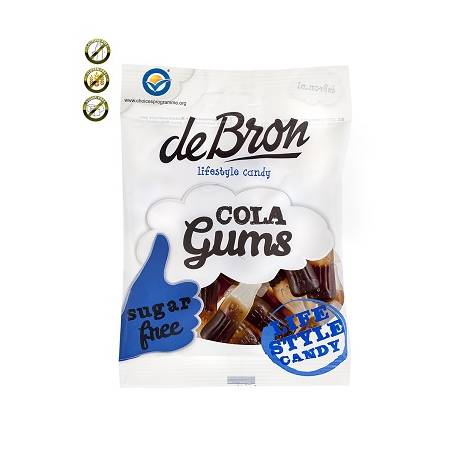 Jeleuri gumate cu aroma de cola, fara zahar, 100g - DeBron