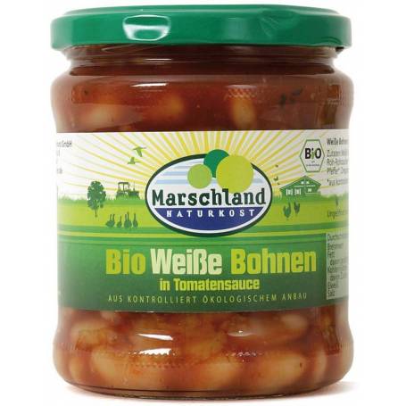 Fasole alba in sos de rosii, eco-bio, 350g - Marschland Naturkost