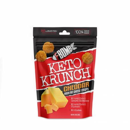 Fbomb keto krunch, bullete crocante cu aroma de branza ceddar, 50g - Gnc