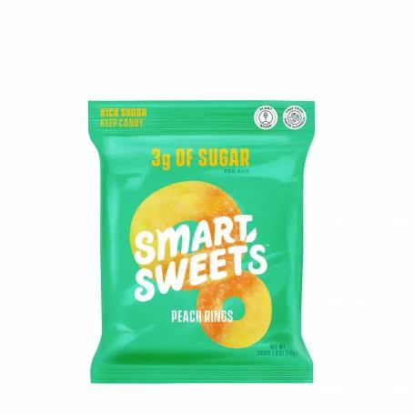 Smartsweets prebiotice inele gumate cu aroma de piersica, 50g - Gnc