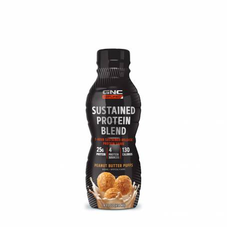 Sustained protein blend, shake proteic rtd cu aroma de pufuleti cu unt de arahide, 414ml - Gnc