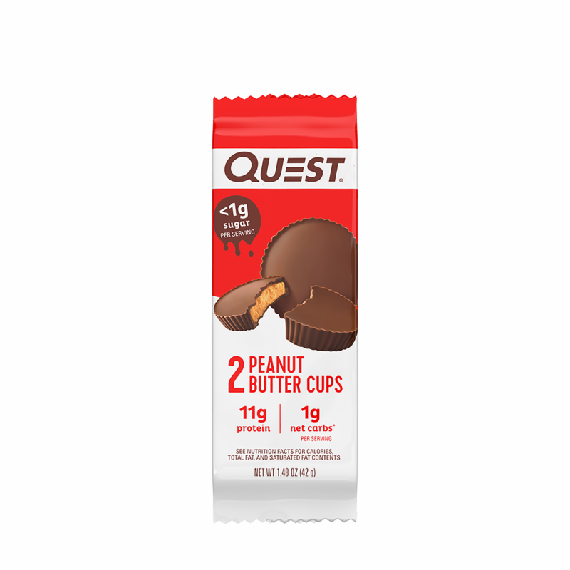 Quest peanut butter cups, baton proteic, cu aroma de unt de arahide,