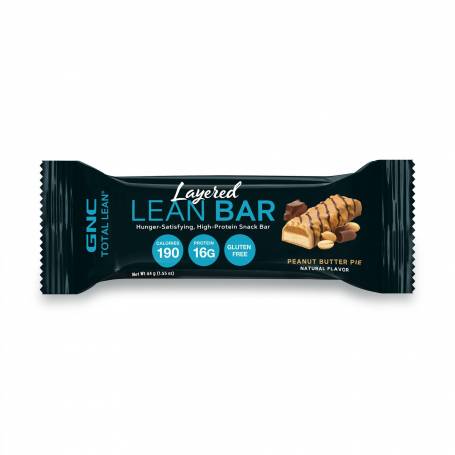 Total lean layered lean bar, baton proteic, cu aroma de placinta de unt de arahide, 44g - Gnc