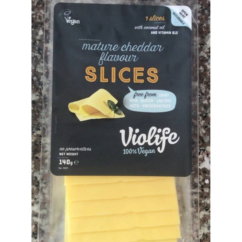 Branza cheddar maturat, vegan, 7 felii 140g - Violife