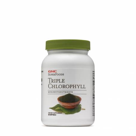Superfoods triple chlorophyll, clorofila tripla cu fitonutrienti, 90 cps - Gnc