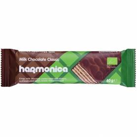 Napolitana invelita in ciocolata, Classic, eco-bio, 30g - Harmonica