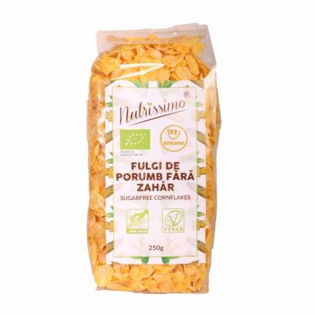 Fulgi de porumb, fara zahar, eco-bio, 250g - Nutrissimo