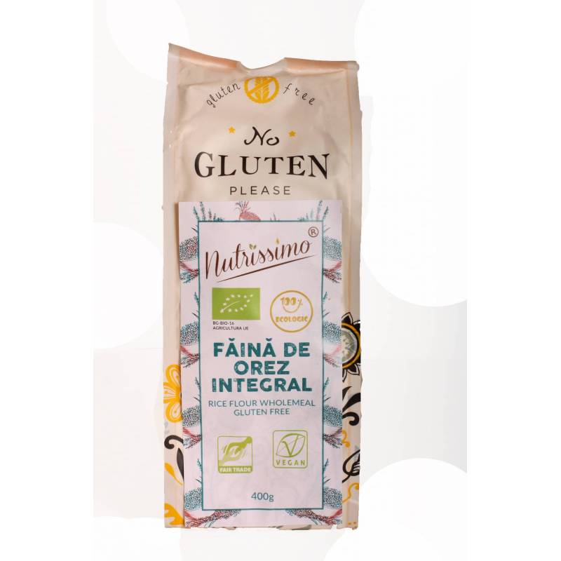 Faina de orez integral, fara gluten, 400g - Nutrissimo
