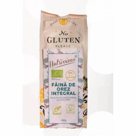 Faina de orez integral, fara gluten, 400g - Nutrissimo